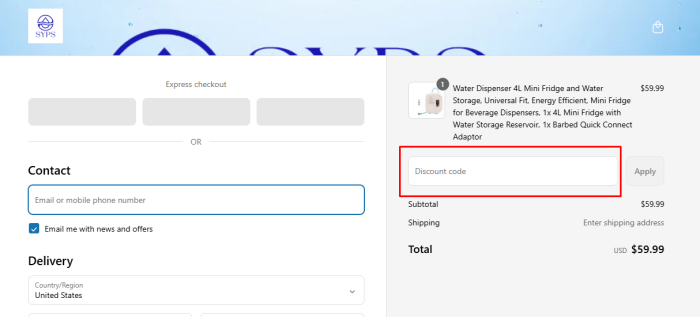 How to use SYPS Hydration promo code