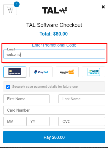 How to use TAL Software promo code