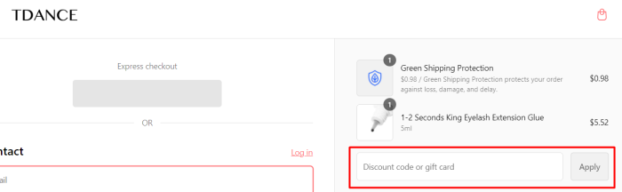 How to use TDANCE promo code