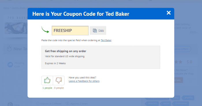 How to use a promo code at Ted Baker