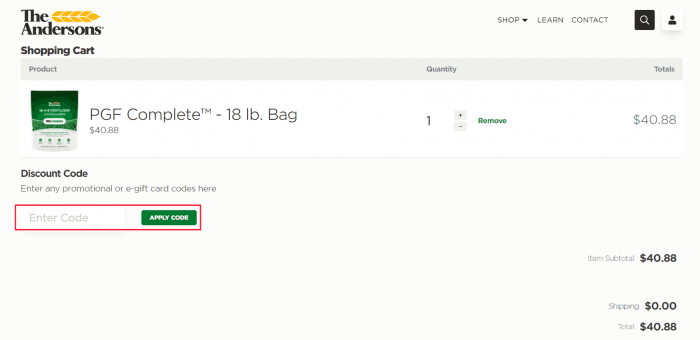 How to use The Andersons promo code