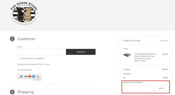 How to use The Chess Store promo code