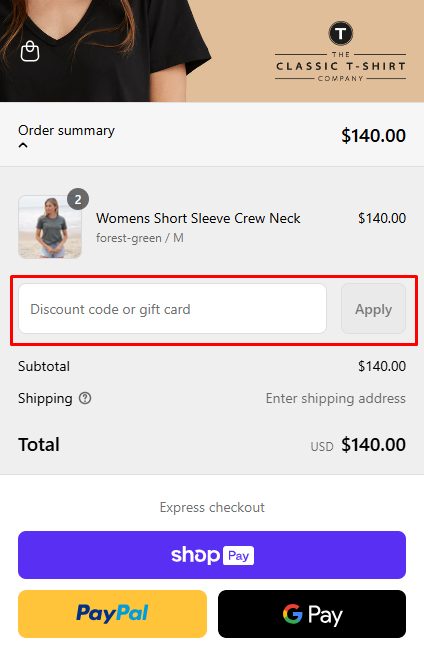 How to use The Classic T-Shirt Co. promo code