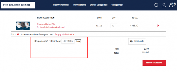 How to use The College Shack promo code