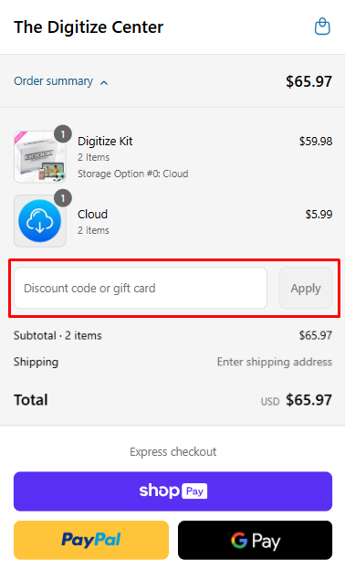 How to use The Digitize Center promo code