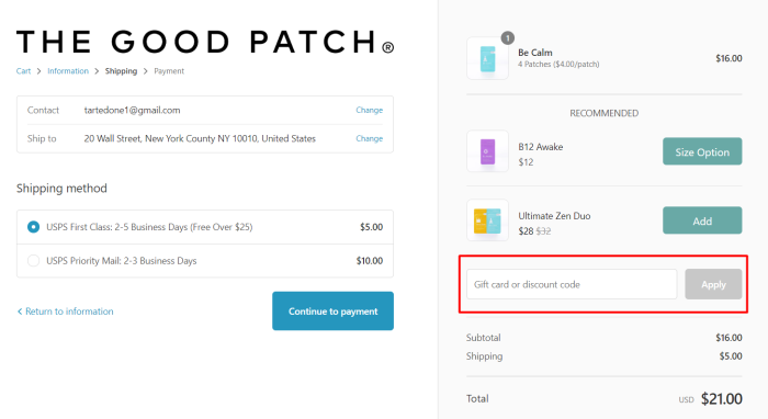 How to use The Good Patch promo code