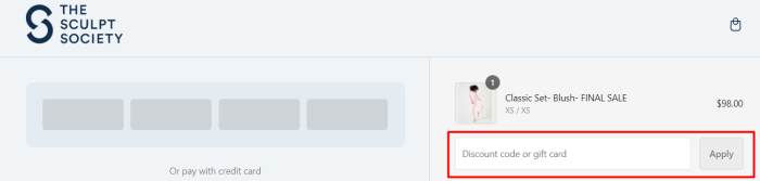 How to use The Sculpt Society promo code