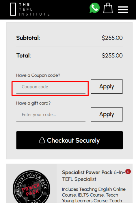 How to use The TEFL Institute promo code
