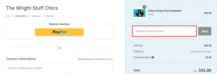 How to use The Wright Stuff Chics promo code