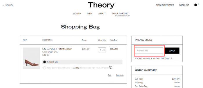 How to use Theory promo code