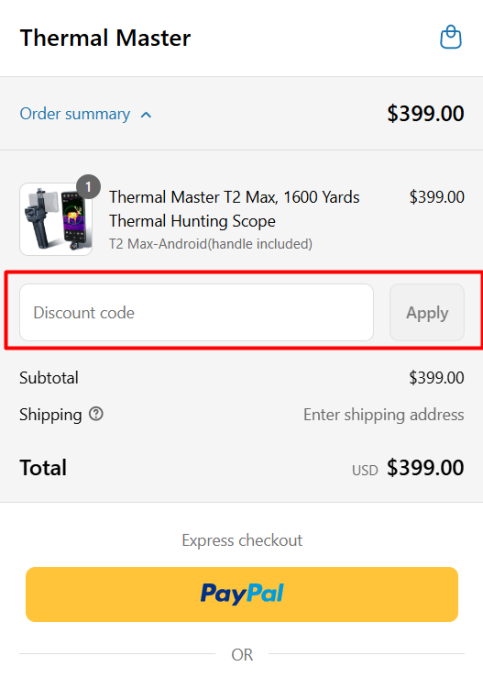 How to use Thermal Master promo code
