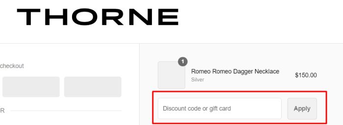 How to use Thorne Dynasty promo code