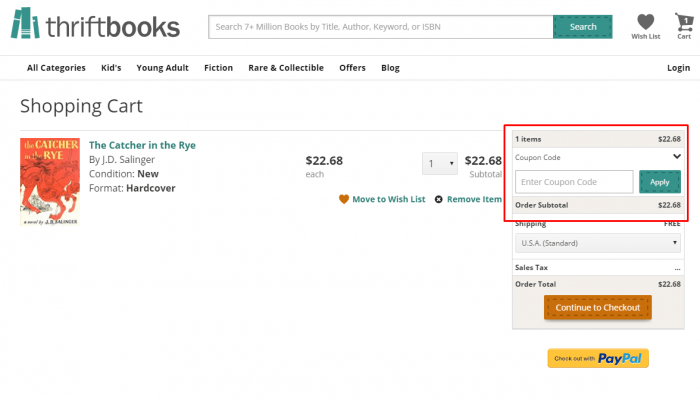 How to use ThriftBooks promo code
