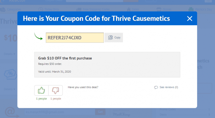 thrive causemetics discount code