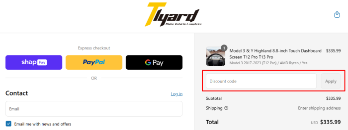 How to use Tlyard promo code