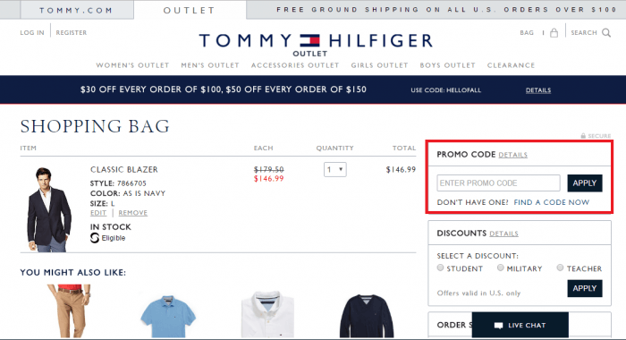 tommy hilfiger outlet discount