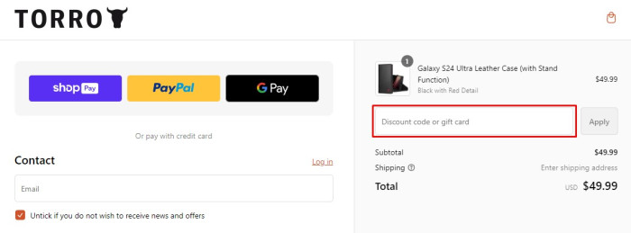 How to use Torro promo code