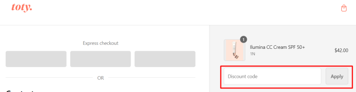 How to use Toty. promo code