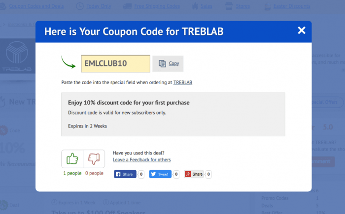 How to use a discount code at Treblab