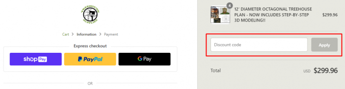 How to use Tree House Supplies promo code