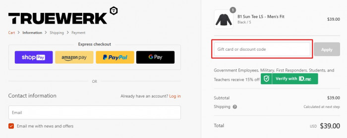 How to use Truewerk promo code