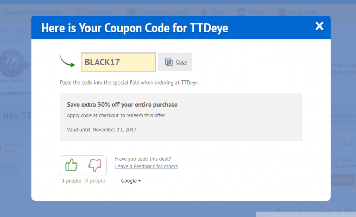 How to use a discount code at  TTDeye 