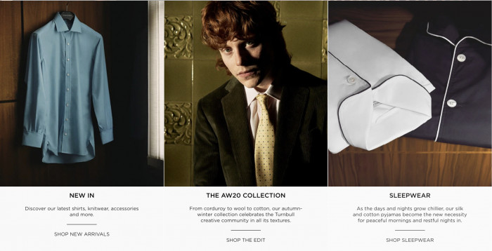 Turnbull & Asser range of products 