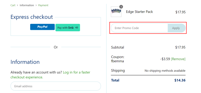 How to use UCAN promo code