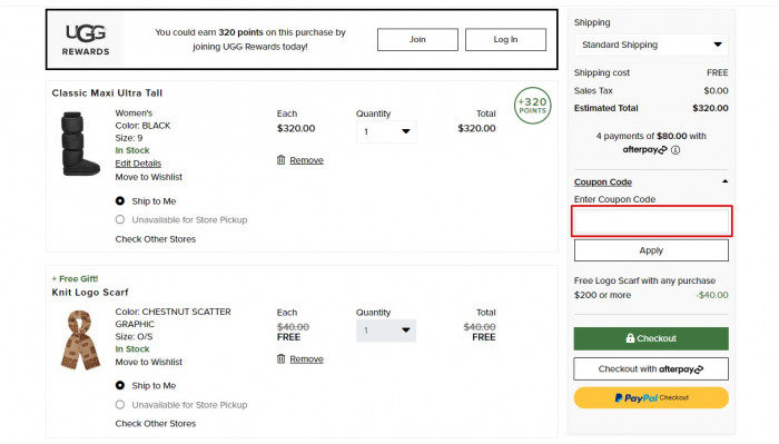 How to use UGG promo code