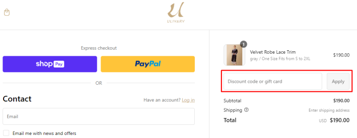 How to use Ulivary promo code