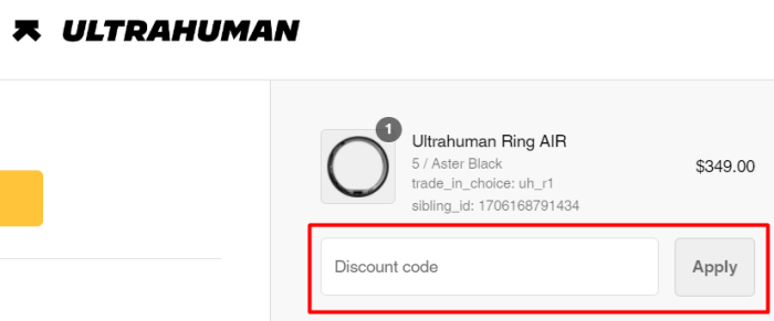 How to use Ultrahuman promo code