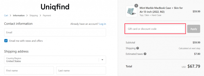 How to use Uniqfind promo code