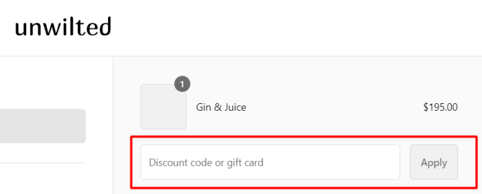How to use Unwilted promo code