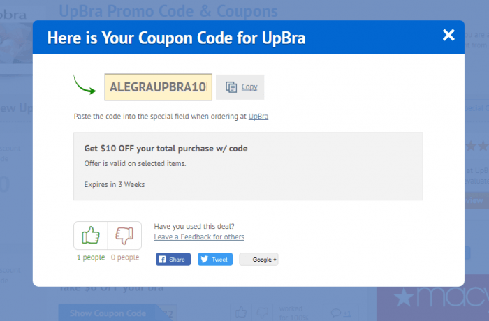 How to use a coupon code on Upbra