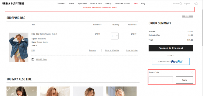 How to use Urban Outfitters promo code