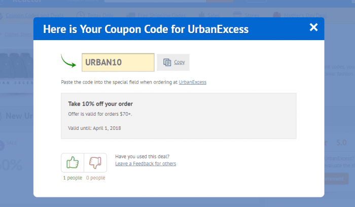 How To Use a Coupon Code at UrbanExcess