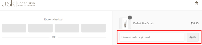 How to use U.SK UNDER SKIN promo code