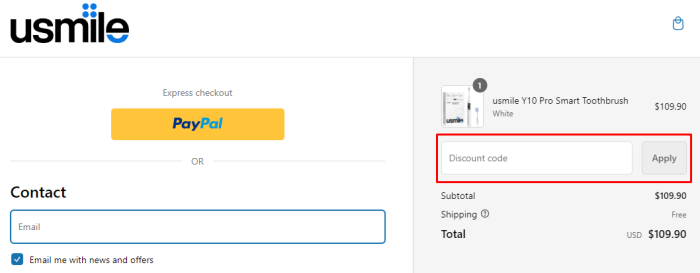 How to use Usmile promo code