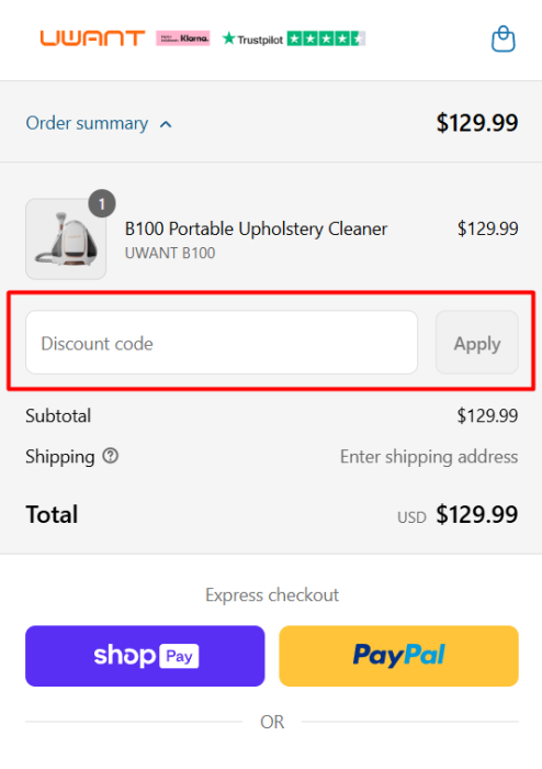 How to use UWANT promo code