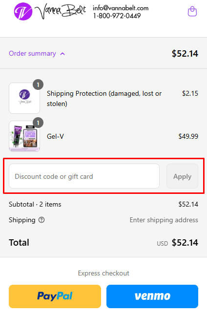 How to use Vanna Belt promo code