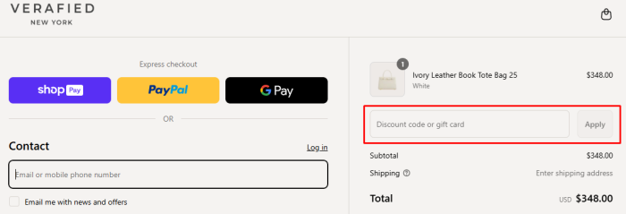 How to use VERAFIED promo code