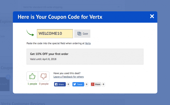 How to use a promo code at Vertx