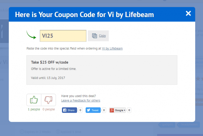 How to use discount code at Vi