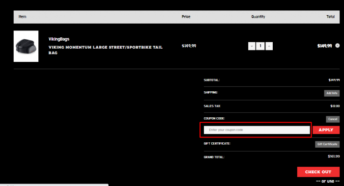 How to use Viking Bags promo code