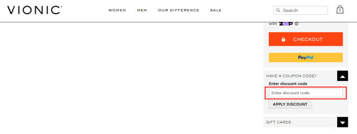 How to use Vionic promo code