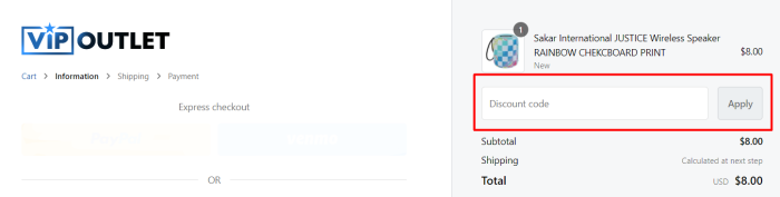 How to use VipOutlet promo code