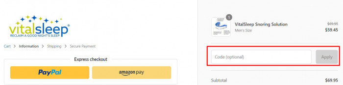 How to use VitalSleep promo code