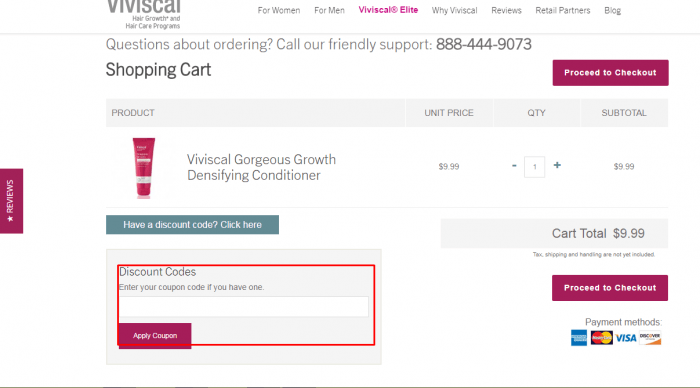How to use a discount code at Viviscal