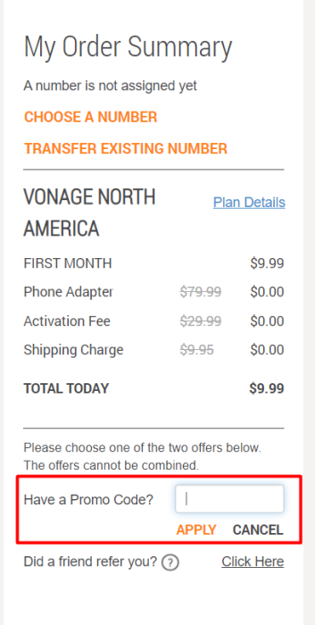 How to use Vonage for Home promo code