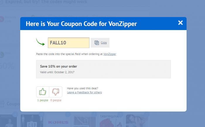 How to use a promotion code at VonZipper